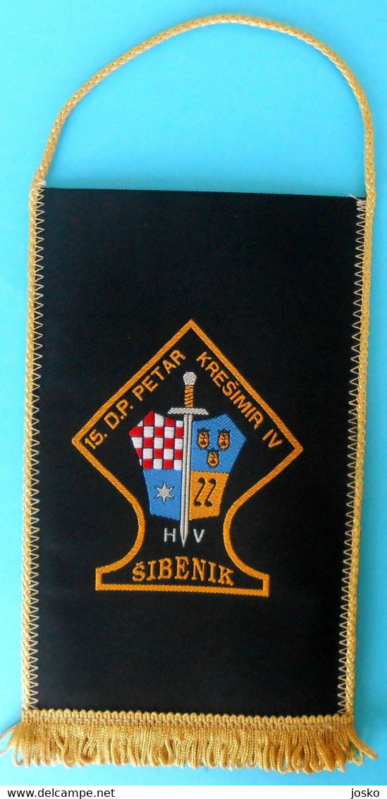 15. D.P. PETAR KRESIMIR IV - SIBENIK ... Croatia Army Old Larger Pennant * Flag Croatie Armee Kroatien Croazia Croacia - Banderas