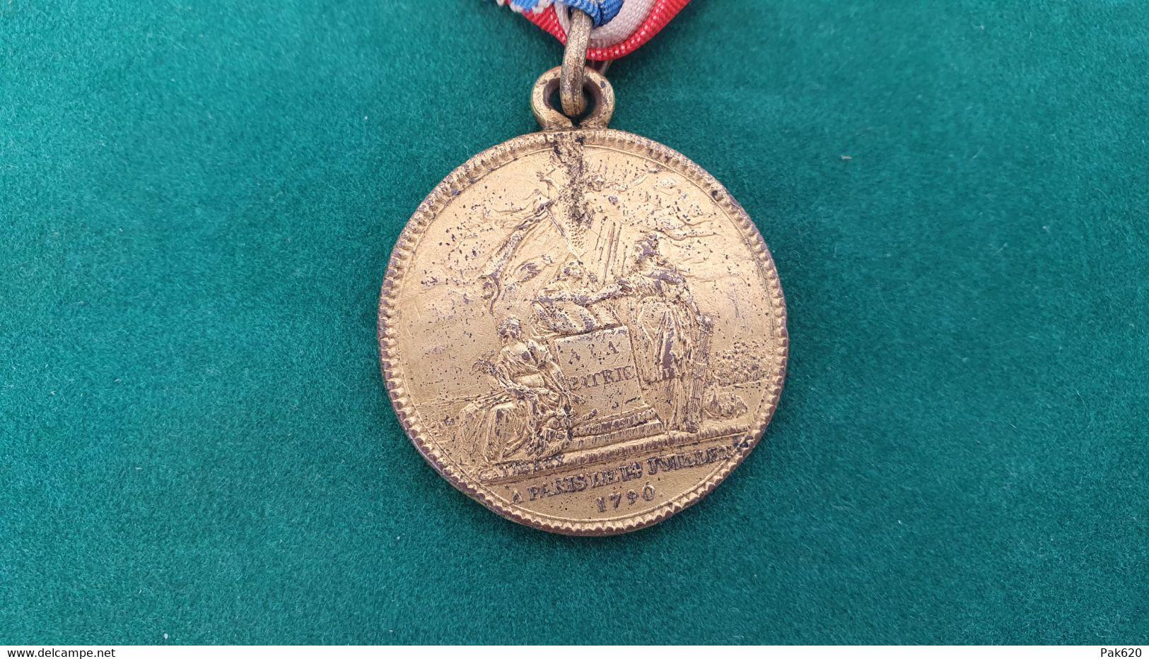 Révolution Française - Médaille Du 14 Juillet 1790 'Confédération Des François'. Par Gatteaux - Bronze Doré - Avant 1871