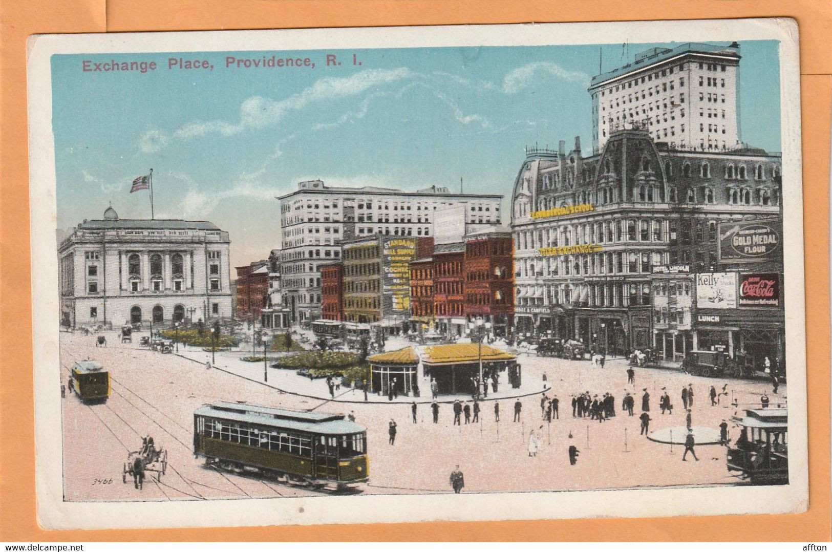 Providence RI Coca Cola Advertising Sign Old Postcard - Providence