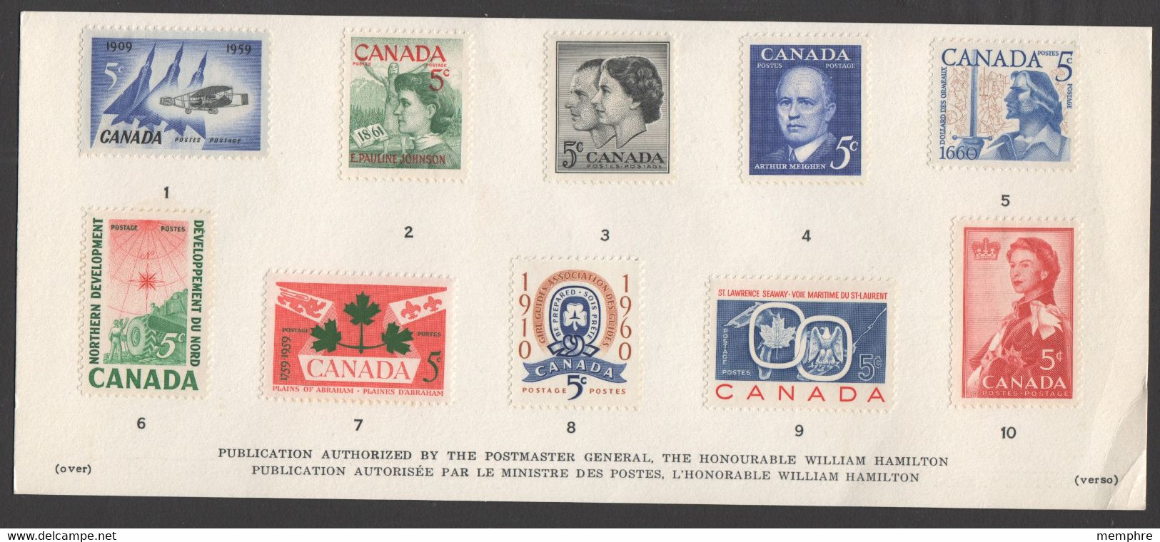1961  Annual Souvenir Card # 3 - Jahressätze Der Kanad. Post
