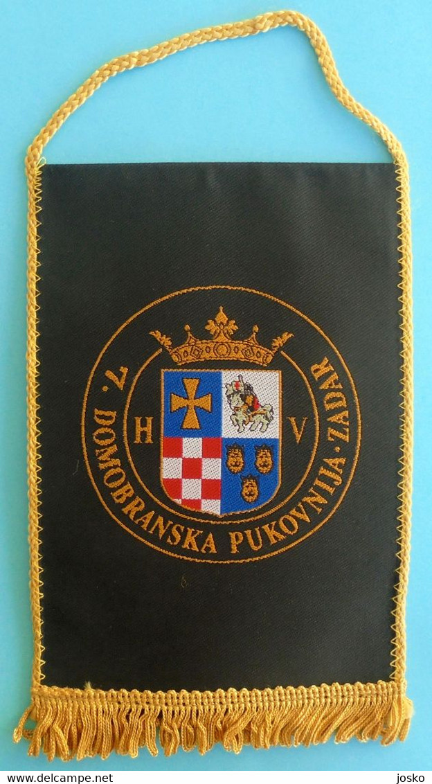 7. DOMOBRANSKA PUKOVNIJA ZADAR - Croatia Army Old Larger Pennant * Flag Croatie Armee Kroatien Croazia Croacia - Bandiere