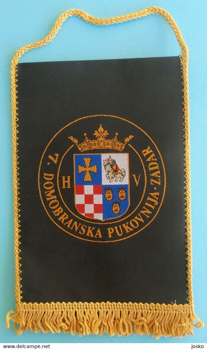 7. DOMOBRANSKA PUKOVNIJA ZADAR - Croatia Army Old Larger Pennant * Flag Croatie Armee Kroatien Croazia Croacia - Flaggen