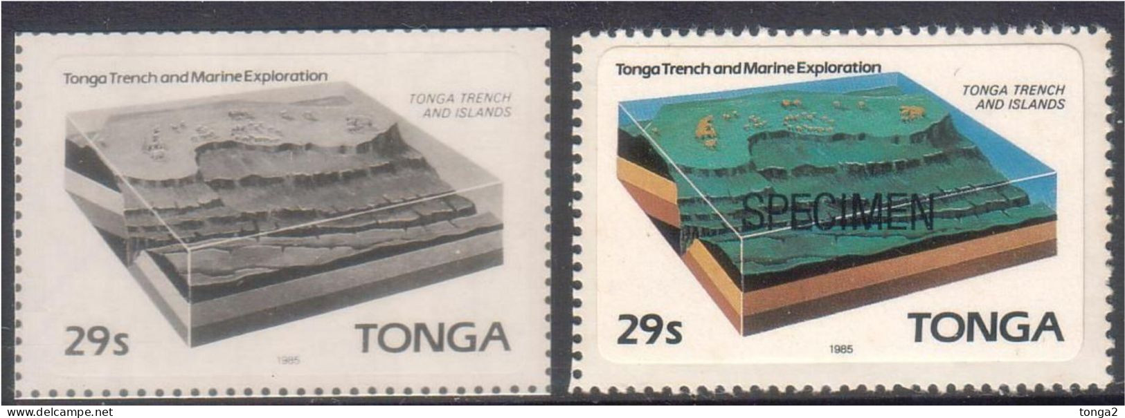 Tonga 1985 Proof + Specimen - Tonga Trench Exploration - Tonga (1970-...)