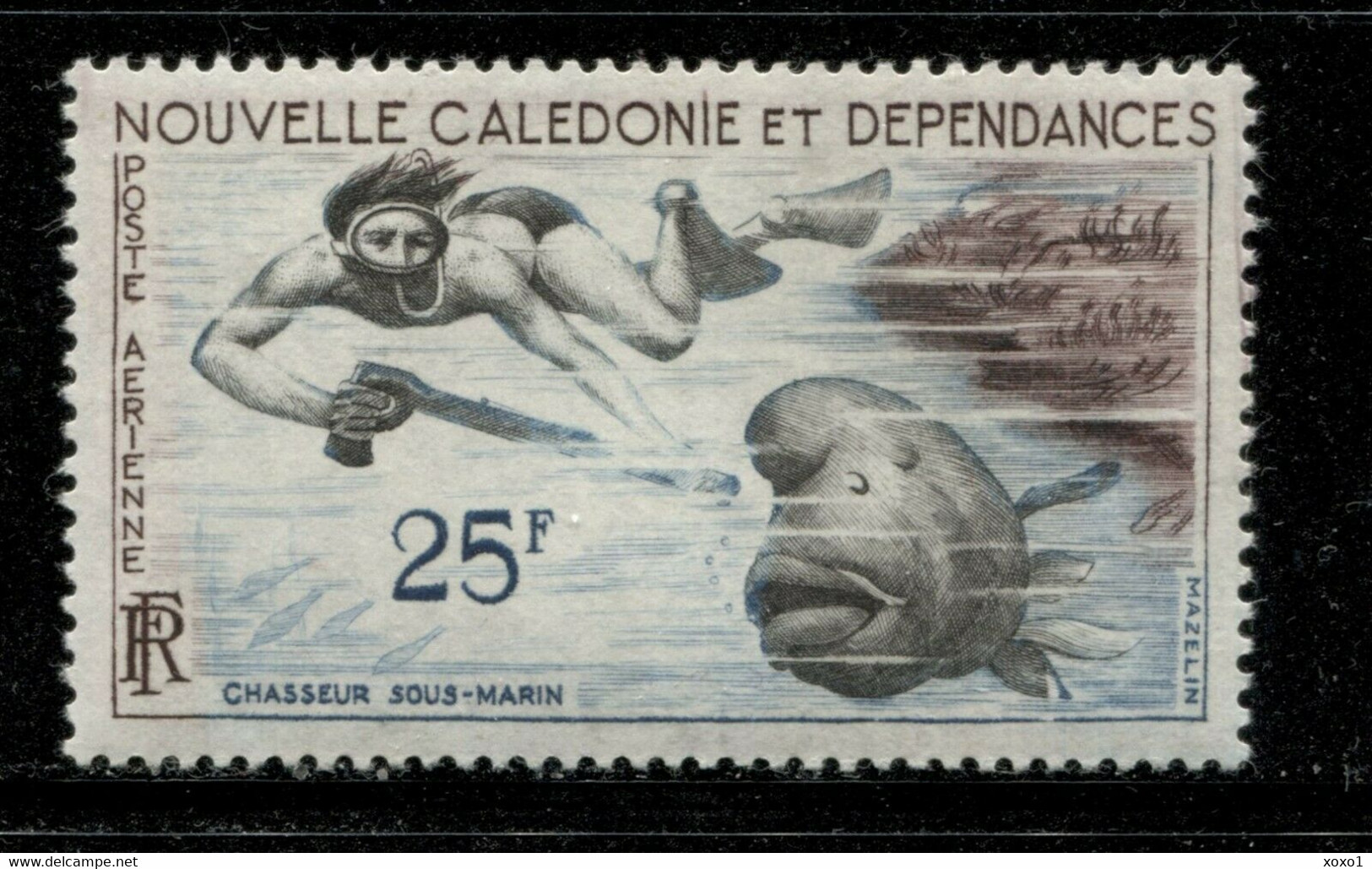 New Caledonia 1962 MiNr. 381 Neukaledonien Scuba Diver Fish 1v  MNH** 7,00 € - Duiken