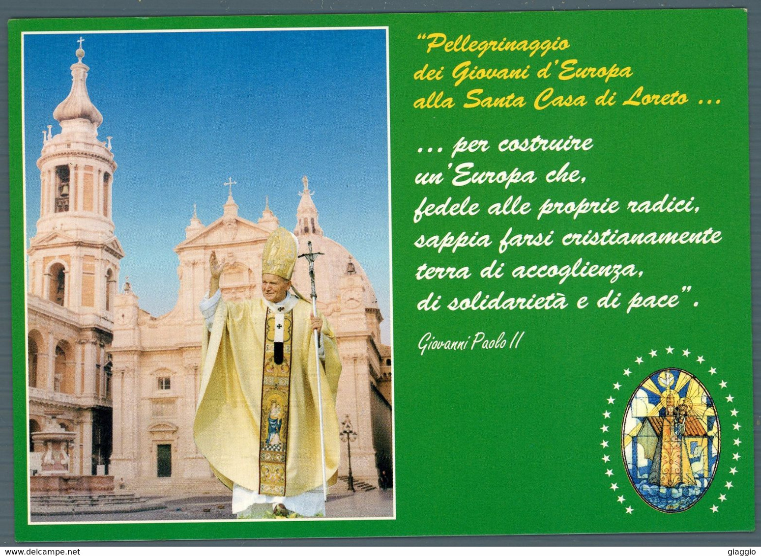 °°° Cartolina - Loreto Pellegrinaggio Dei Giovani D'europa Viaggiata ( F ) °°° - Ancona