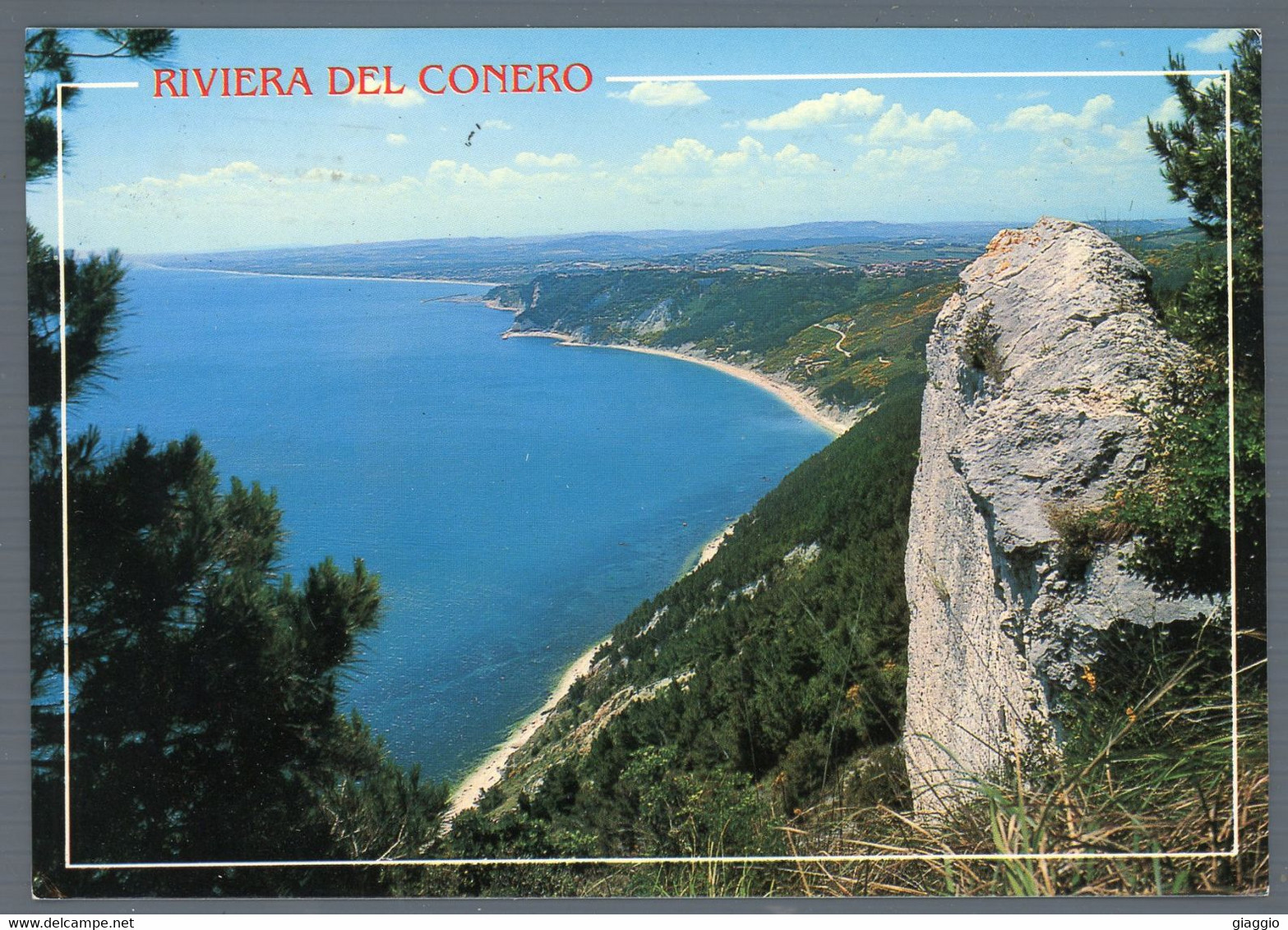 °°° Cartolina - Riviera Del Conero Passo Del Lupo E Spiaggia Sassi Neri Viaggiata ( F ) °°° - Ancona