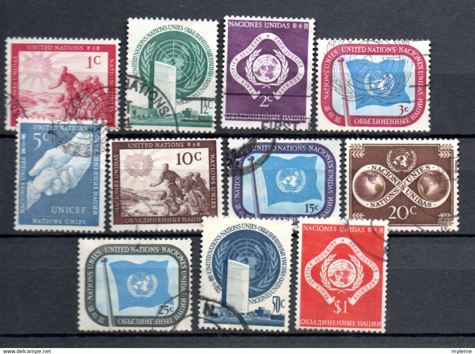 Y-9 Nations Unies N° 1 à 11 Oblitéré à 10 % De La Côte  !!! - Used Stamps