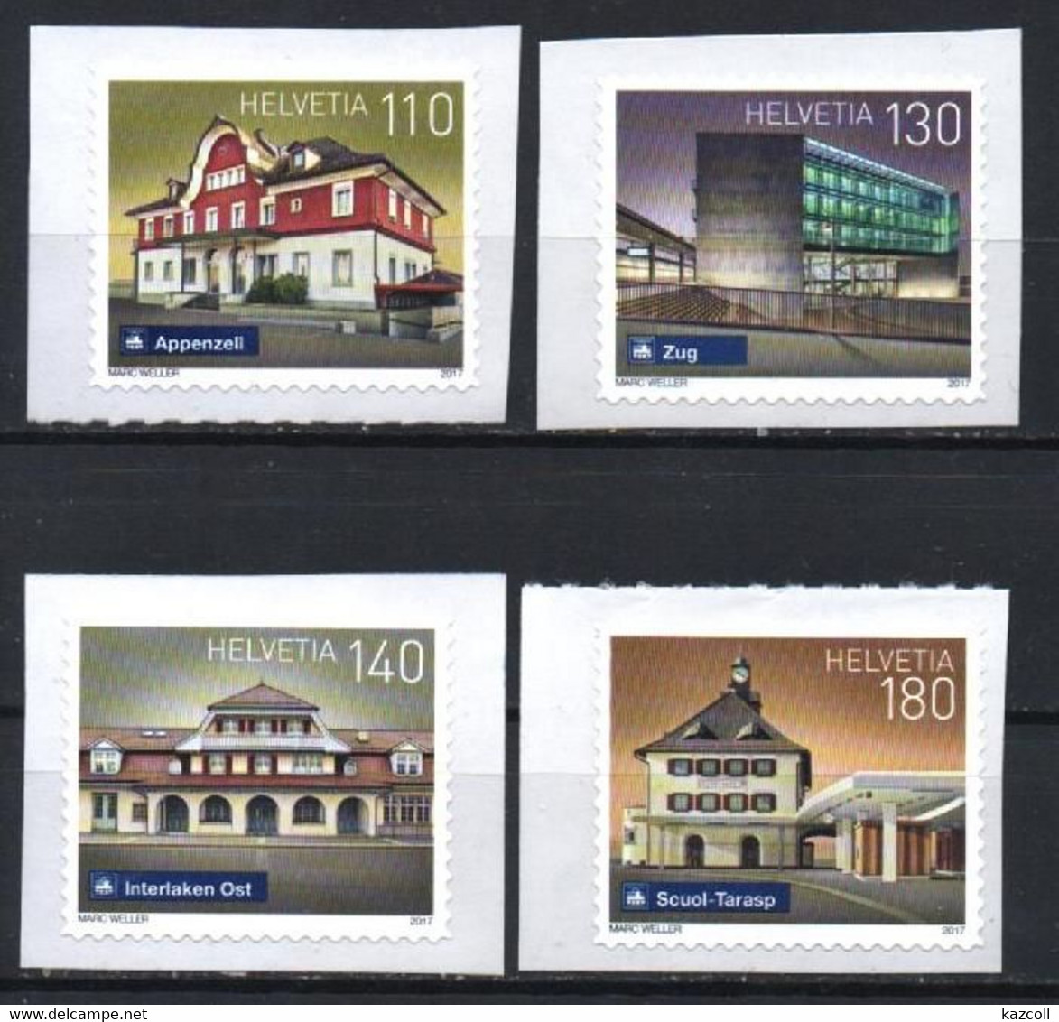 Switzerland  2017. Railway Stations. Architecture. Mint Self-adhesive MNH - Ungebraucht