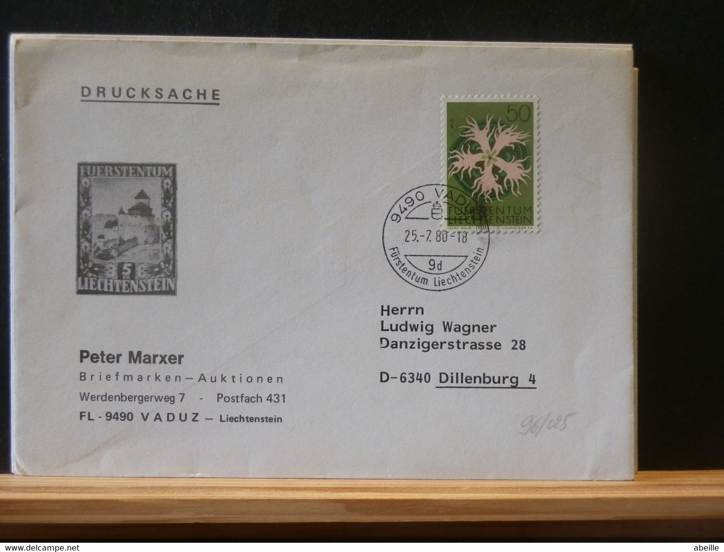 96/025 LETTRE LIECHTENSTEIN  1980 - Briefe U. Dokumente