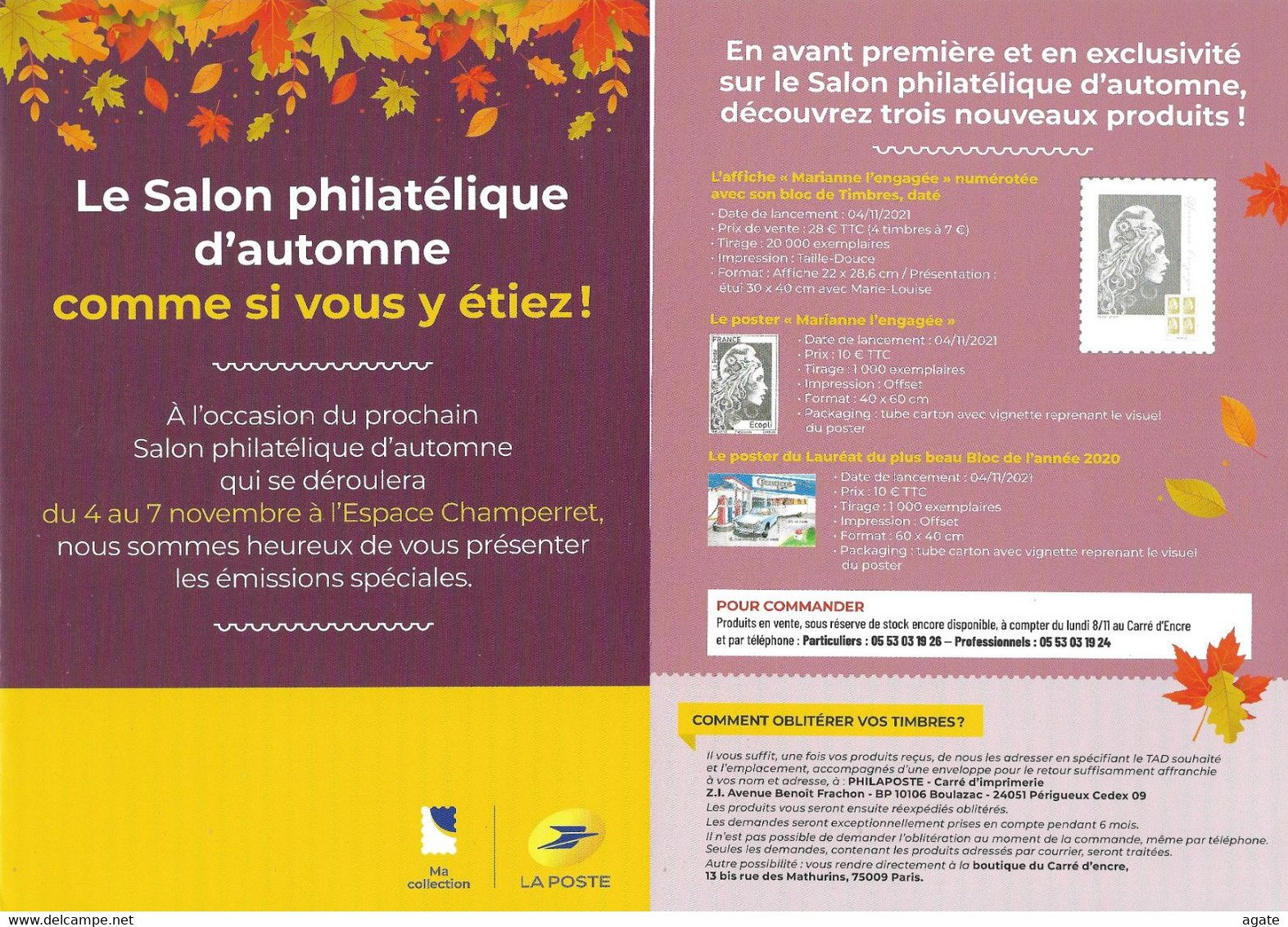 Programme Du 75 E Salon Philatélique D'Automne (2021) - Documents De La Poste
