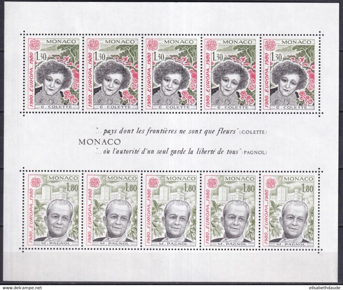 PROMOTION MONACO - 1980 - ANNEE COMPLETE Avec BLOC EUROPA ! ** MNH - COTE = 139 EUR. - Années Complètes