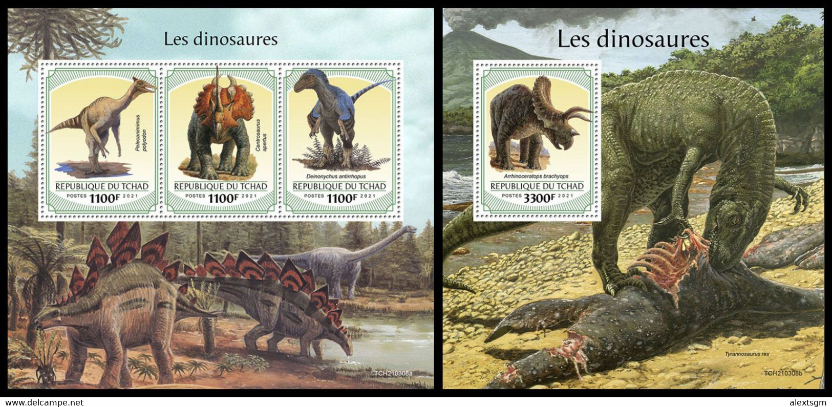 CHAD 2021 - Dinosaurs, M/S + S/S. Official Issue [TCH210308] - Chad (1960-...)