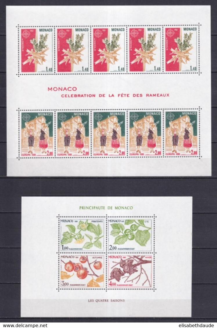 PROMOTION MONACO - 1981 - ANNEE COMPLETE Avec BLOC EUROPA ! ** MNH - COTE = 135 EUR. - Full Years