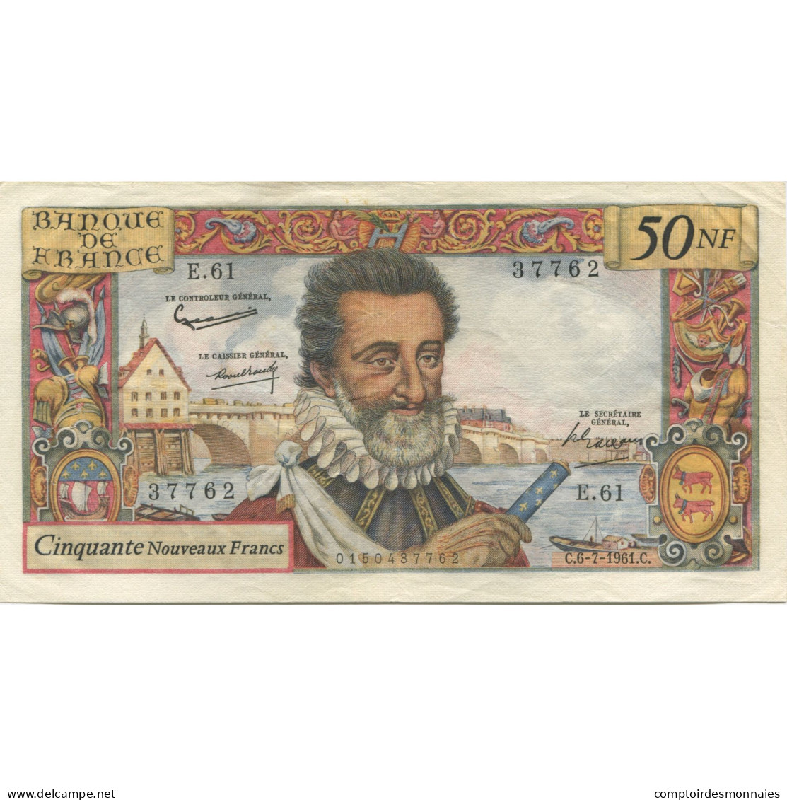 France, 50 Nouveaux Francs, Henri IV, 1961, 1961-07-06, SUP, Fayette:58.6 - 50 NF 1959-1961 ''Henri IV''