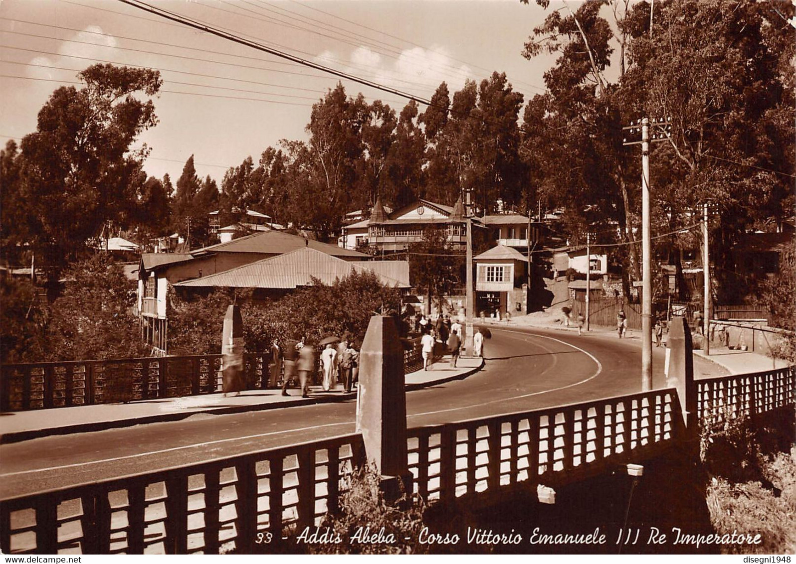 10250 "ETIOPIA - ADDIS ABEBA - CORSO VITTORIO EMANUELE III - RE IMPERATORE" ANIMATA, VERA FOTO.  CART  NON SPED - Ethiopie