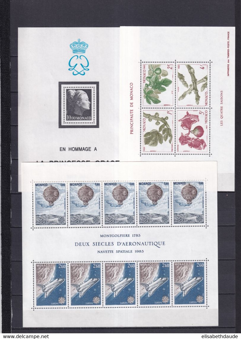 PROMOTION MONACO - 1983 - ANNEE COMPLETE Avec BLOCS (DONT EUROPA) ! ** MNH - COTE = 147 EUR. - Annate Complete