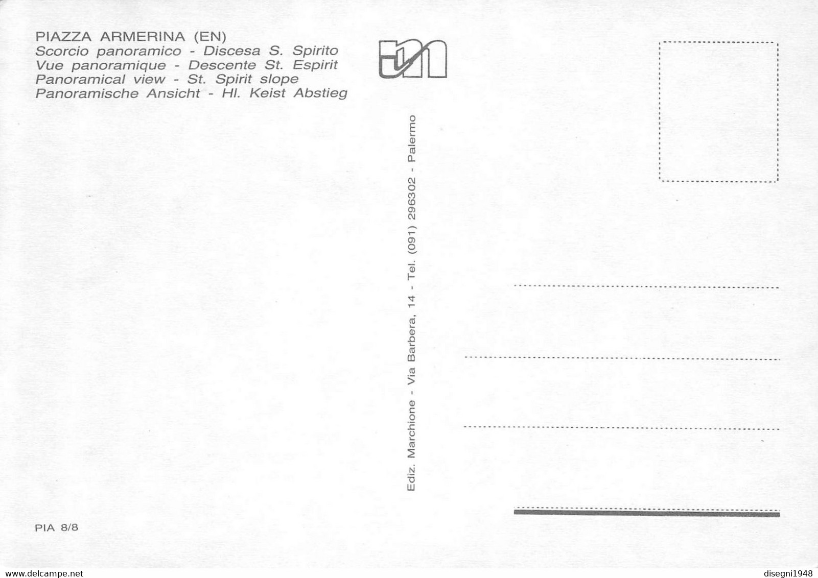 10253 "ENNA-PIAZZA ARMERINA-SCORCIO PANORAMICO-DISCESA S. SPIRITO" ANIMATA, AUTO, APE 50, DISTRIB. ESSO.  CART NON SPED - Enna