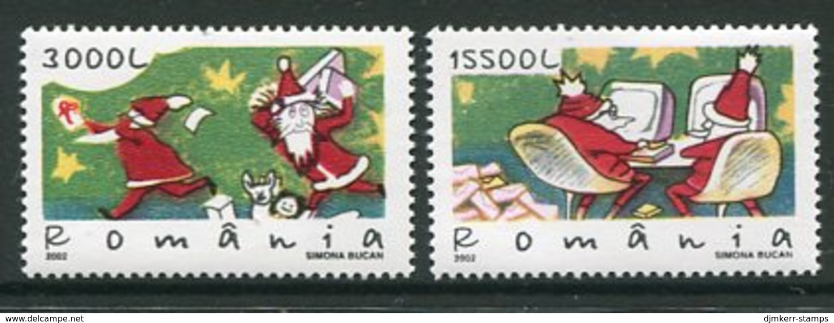 ROMANIA 2002 Christmas  MNH / **.  Michel 5698-99 - Unused Stamps