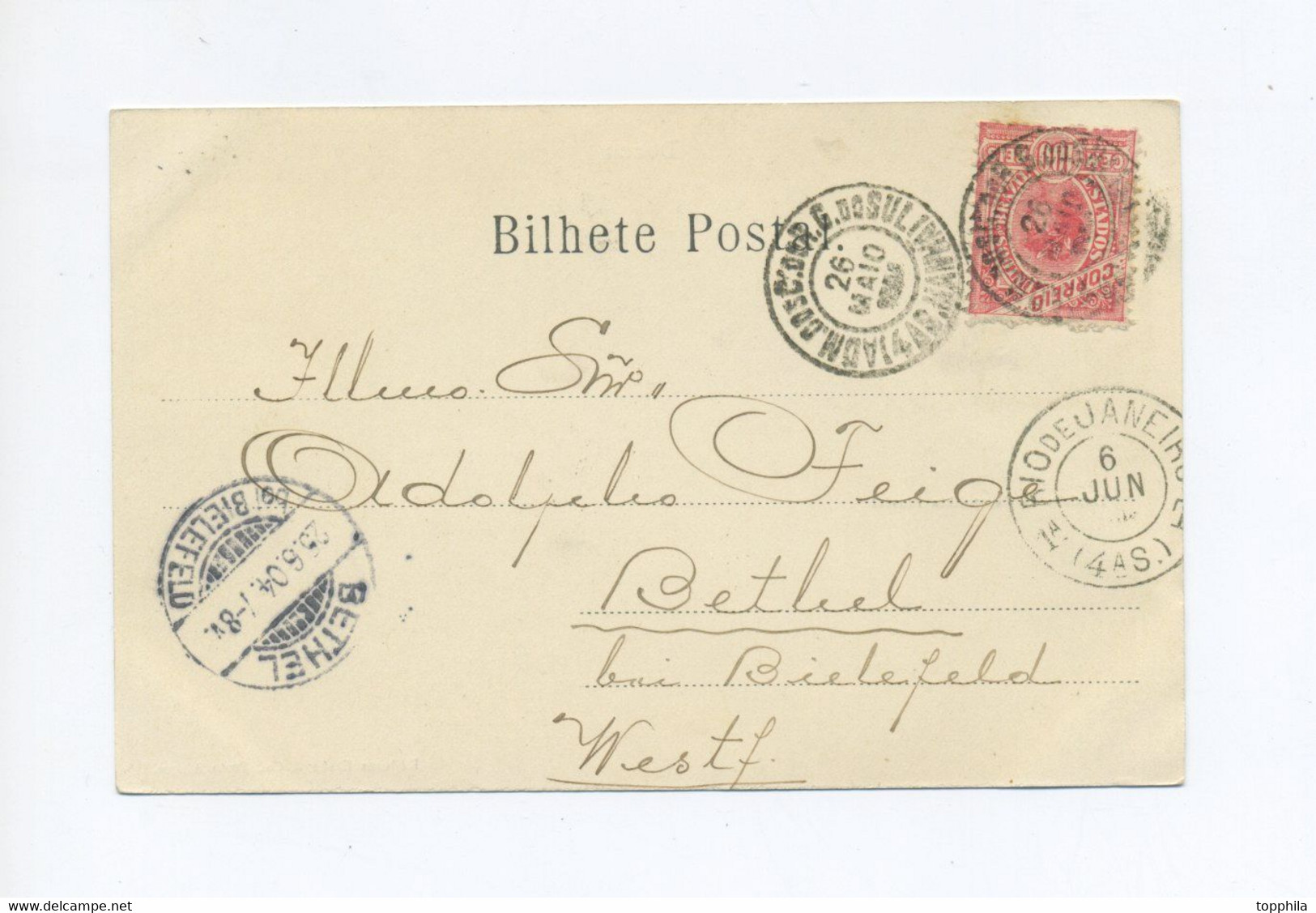 1904 Brazil Postalcard PPC Porto Alegre Docca + Trapiche Da Companhia Fluvial, Mailed To Bethel - Porto Alegre