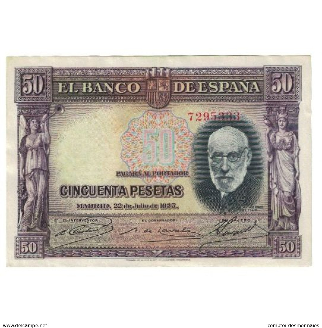 Billet, Espagne, 50 Pesetas, 1935, 1935-07-22, KM:88, SUP - 50 Pesetas