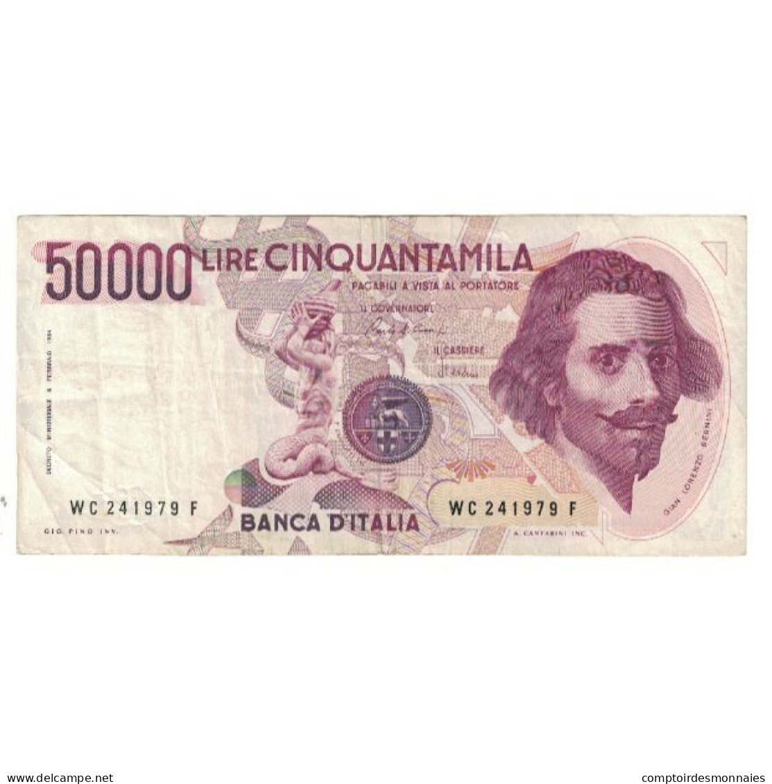 Billet, Italie, 50,000 Lire, 1984, 1984-02-06, KM:113a, TTB - 50.000 Lire