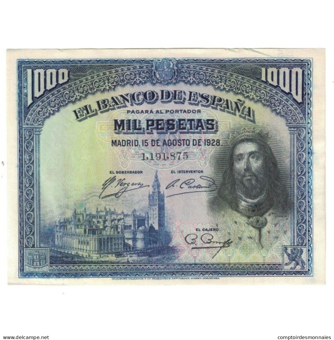 Billet, Espagne, 1000 Pesetas, 1928, 1928-08-15, KM:78a, SUP - 1000 Peseten