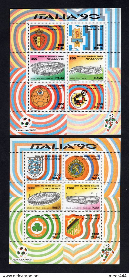 Italy 1990 - FIFA - Football World Cup - Italia 90 - 4 Minisheets - Complete Set - " 3 Scans" - MNH**- Superb*** - Lotti E Collezioni