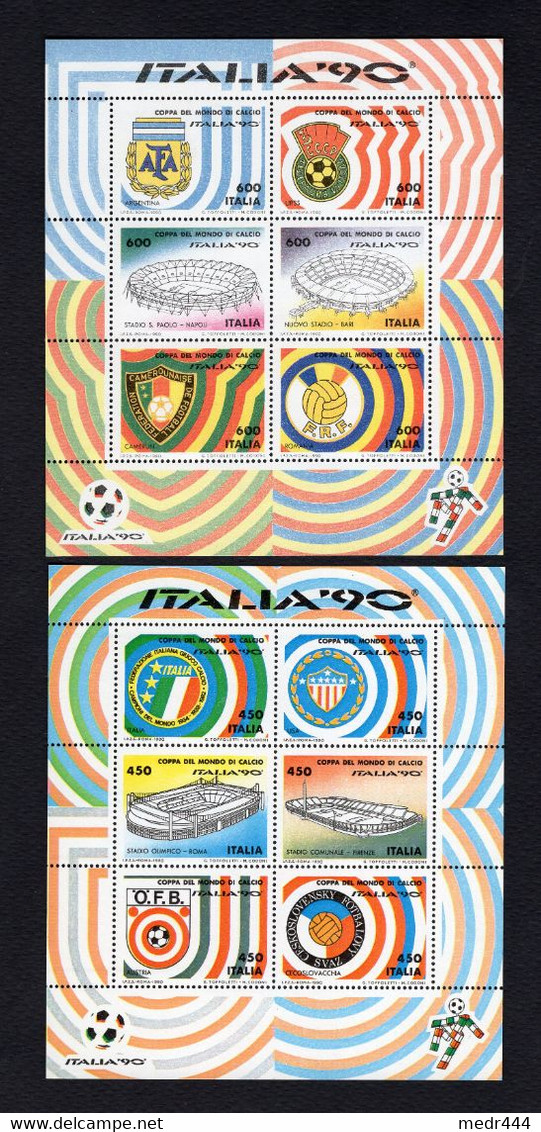 Italy 1990 - FIFA - Football World Cup - Italia 90 - 4 Minisheets - Complete Set - " 3 Scans" - MNH**- Superb*** - Lotti E Collezioni