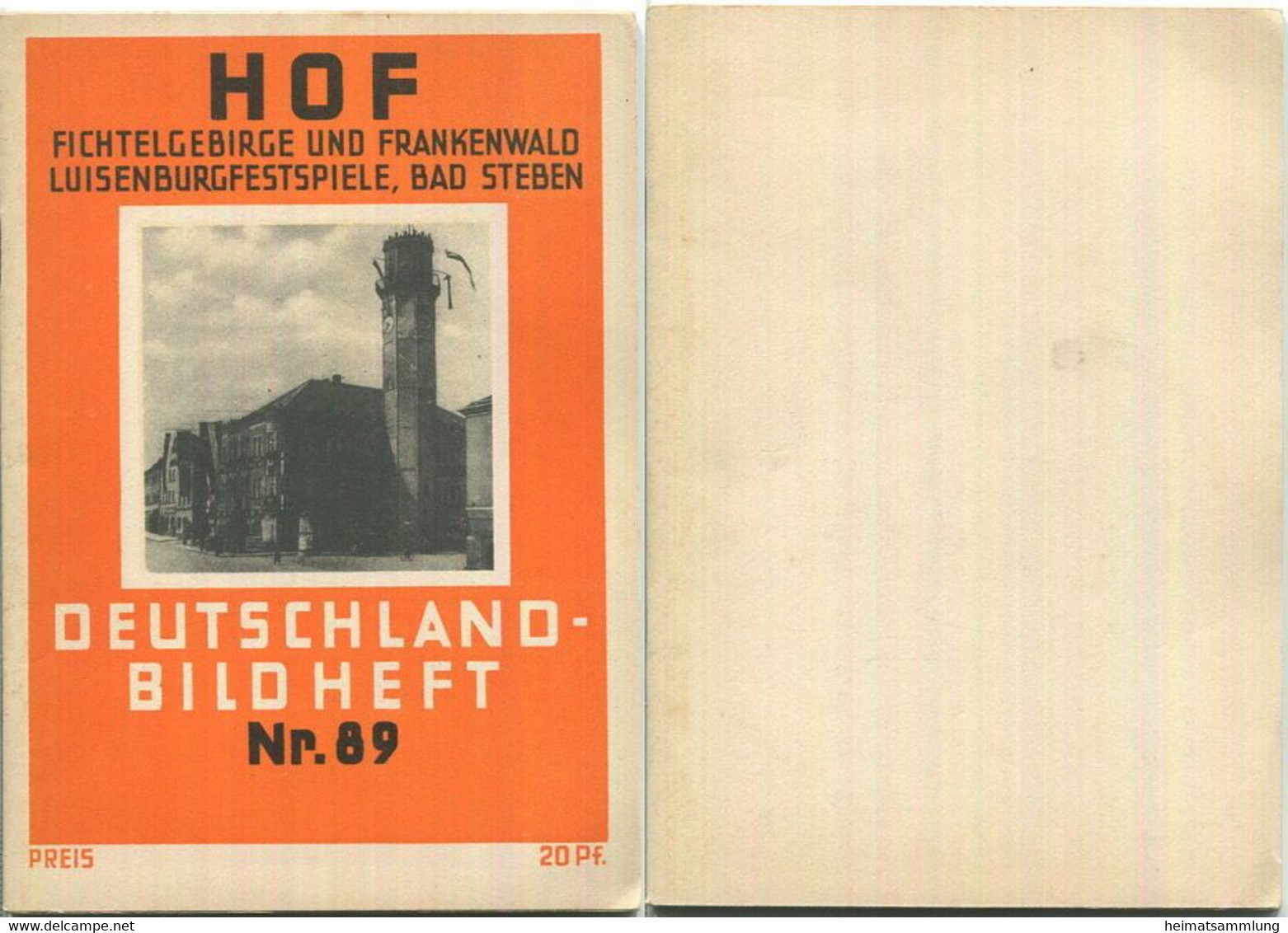 NR. 89 Deutschland-Bildheft - Hof - Fichtelgebirge Und Frankenwald - Luisenburgfestspiele - Bad Steben - Sonstige & Ohne Zuordnung