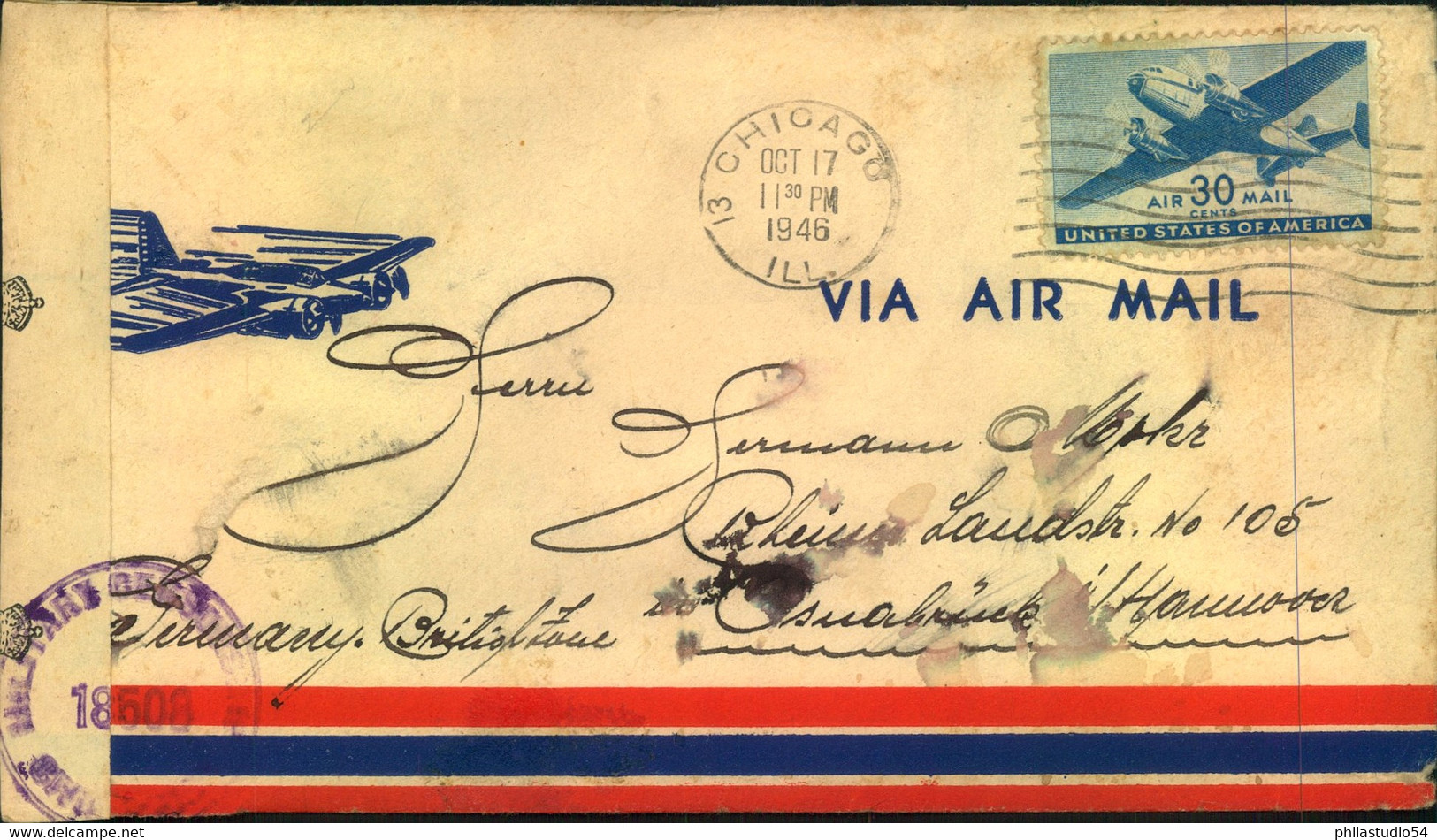 1916/1948, seven covers to Germany, mostly Transatlatik Air Mail incl. Airship "HINDENBURG"