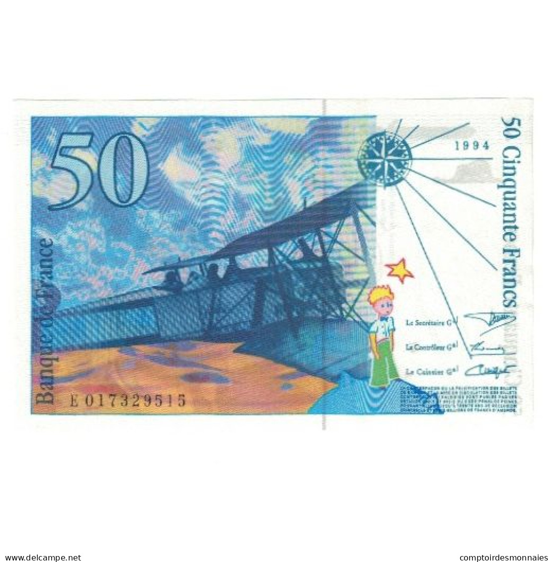 France, 50 Francs, St Exupéry, 1994, D.Bruneel-J.Bonnardin-Y.Barroux, NEUF - 50 F 1992-1999 ''St Exupéry''