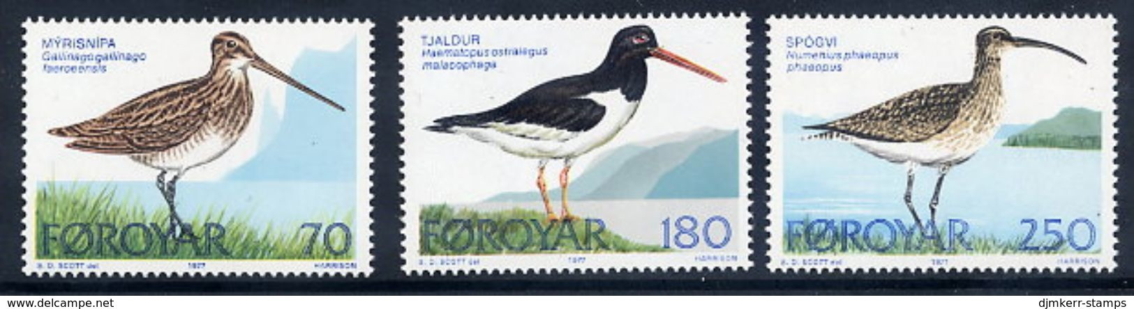 FAROE IS. 1977 Wading Birds MNH / **.  Michel 28-30 - Islas Faeroes