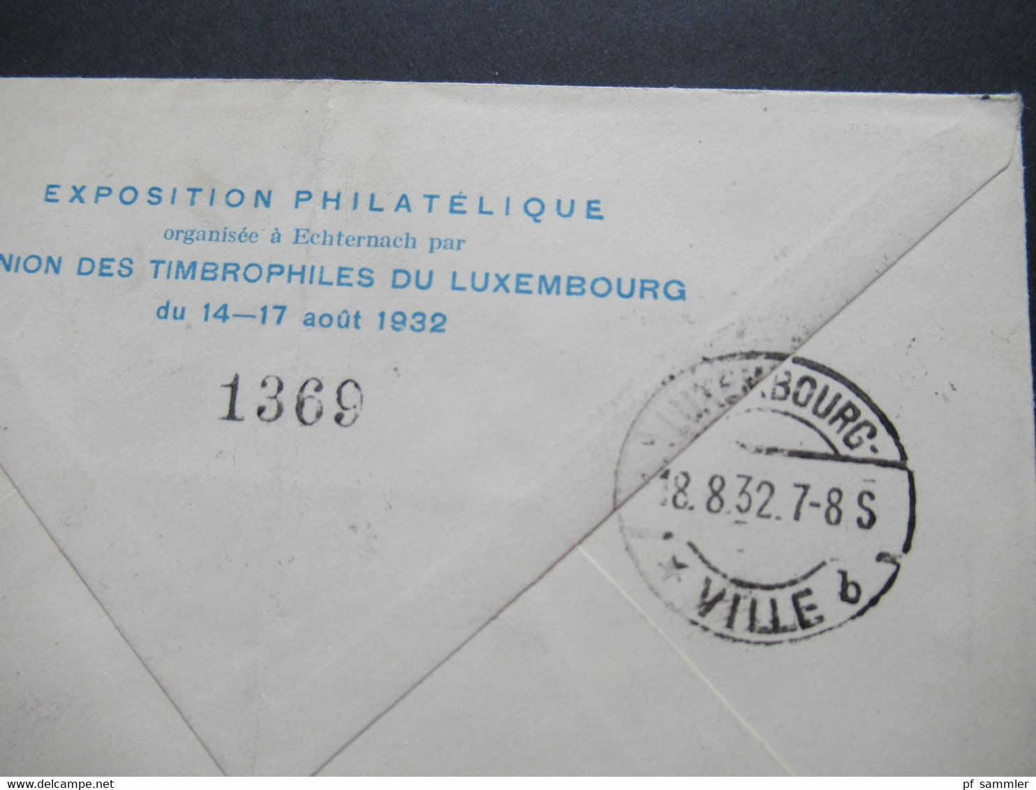 Luxemburg 1932 Breguet Doppeldecker Durch Flugpost Sonderstempel Exposition Philatelique Echternach - Bruxelles - Lettres & Documents