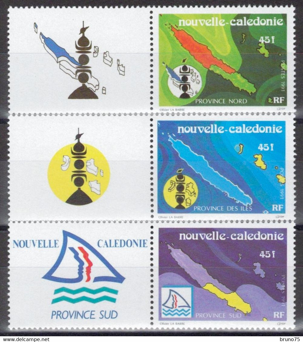 Nouvelle-Calédonie - YT 611-613 ** - 1991 - Les Trois Provinces Néo-calédoniennes - Blocchi & Foglietti