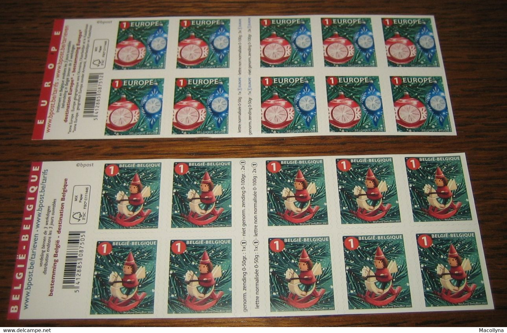 2021 Set Kerstzegels** Tijdloze Kerstdecoratie (Nationaal + Europa) /Timbre De Noël : Décoration De Noël Intemporelle - Unused Stamps