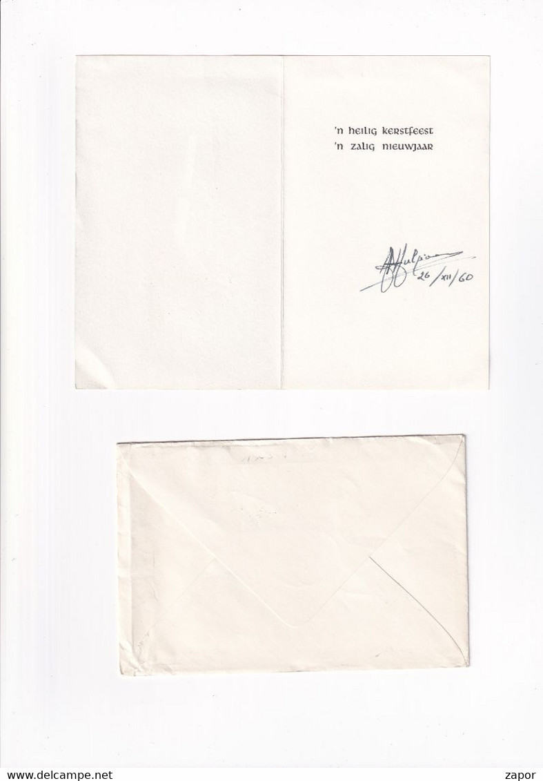 Envelopje Met Kerstkaartje - 1960 - Aan Verpleegsterschool Gentbrugge - Engel & Putten