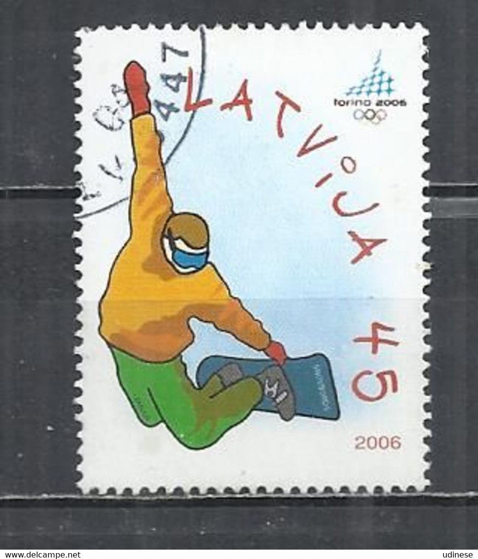 LATVIA 2006 - WINTER OLYMPIC GAMES - POSTALLY USED OBLITERE GESTEMPELT USADO - Winter 2006: Turin