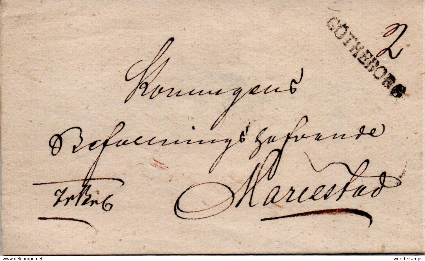 SUEDE GOTHEBORG-MARIESTAD - ... - 1855 Prephilately