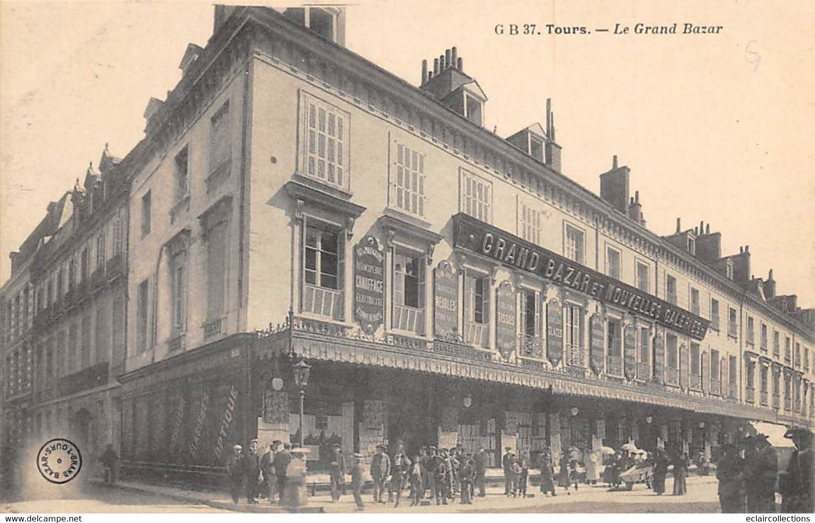 Tours       37          Commerce  Le Grand Bazar Extérieur  N° GB 37 (voir Scan) - Tours