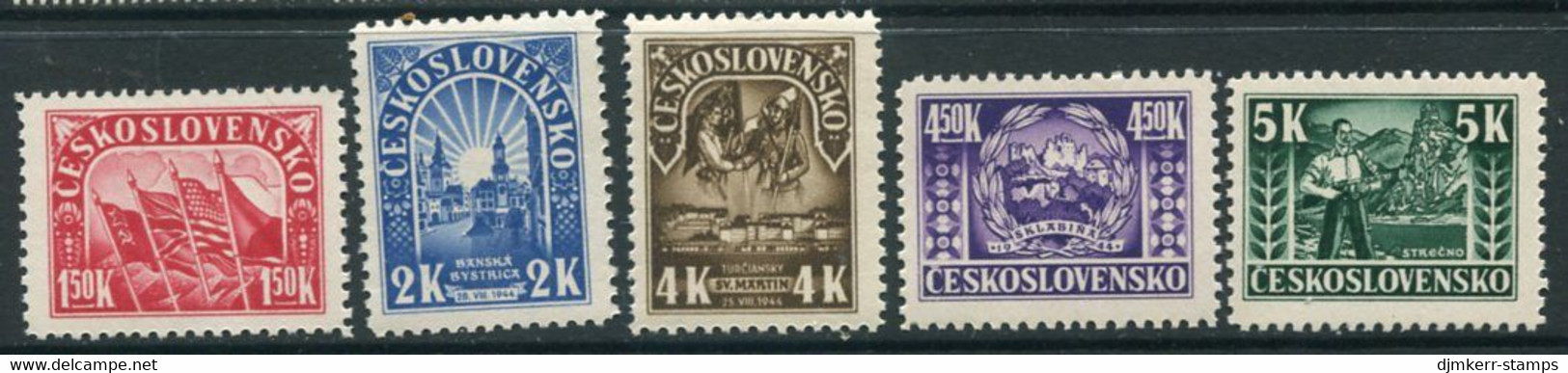 CZECHOSLOVAKIA 1945 Slovak Rising Anniversary  MNH / **.  Michel 455-59 - Nuovi