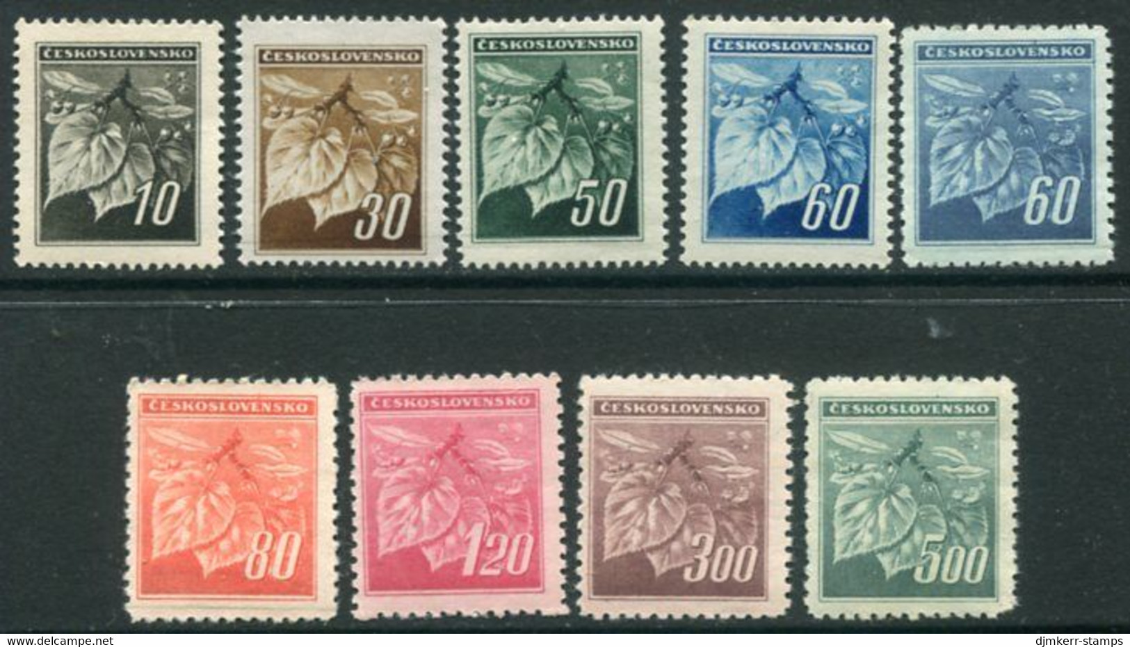 CZECHOSLOVAKIA 1945 Definitive: Prague Issue MNH / **.  Michel 424-32 - Unused Stamps