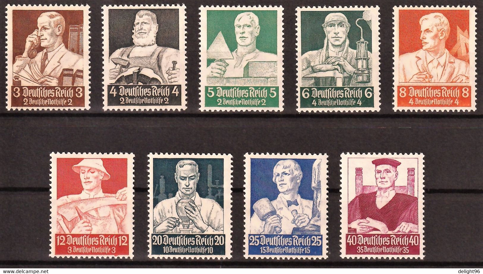 1934 Germany Emergency Aid: Professions Set (** / MNH / UMM) - Ongebruikt