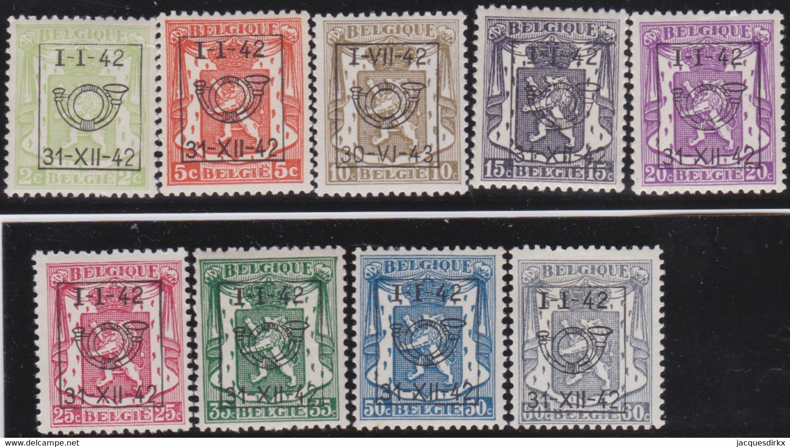 Belgie   .   OBP   .   PRE  475/483      .   **    .    Postfris   .  / .  Neuf SANS Charnière - Typo Precancels 1936-51 (Small Seal Of The State)