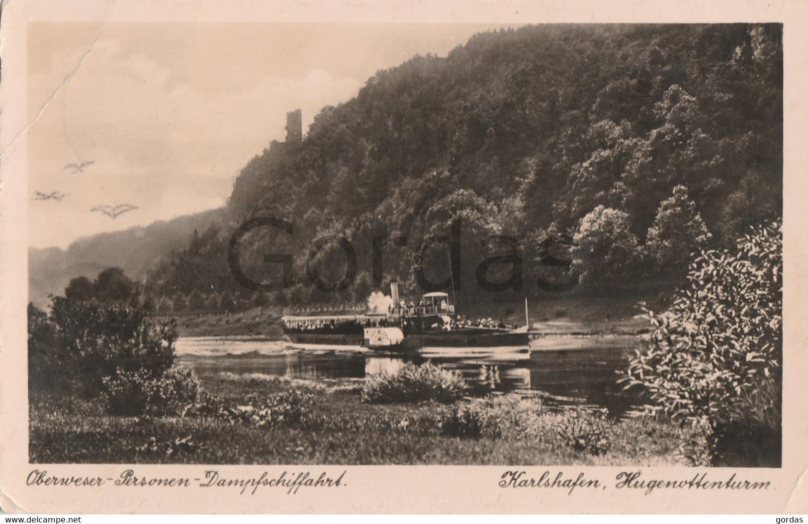 Germany - Bad Karlshafen - Hugenottenturm - Dampfer - Oberweser - Personen - Dampfschiffahrt - Bad Karlshafen