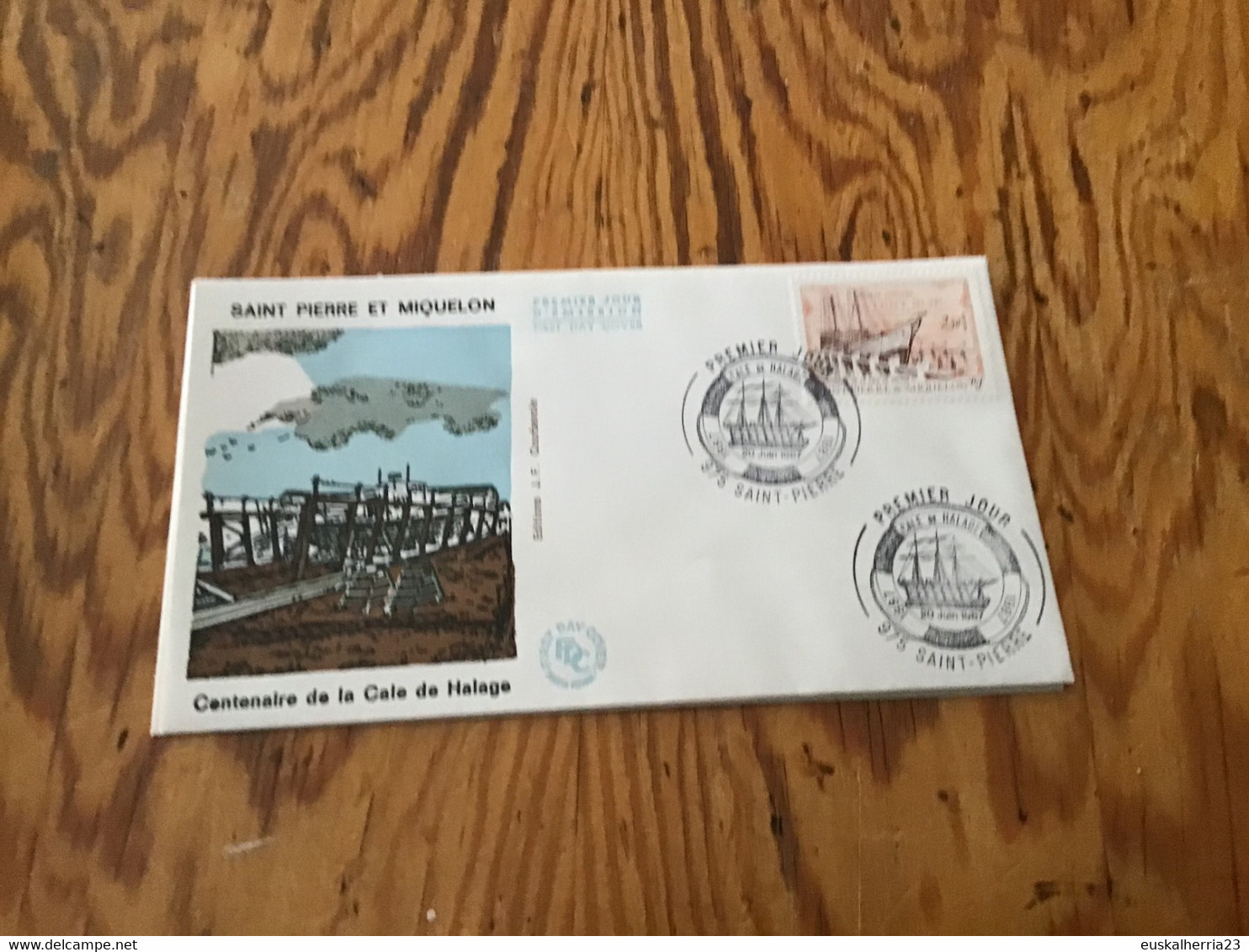 Enveloppe 1er Jour Saint-pierre Et Miquelon Thème Cale De Halage 1987 - Gebruikt