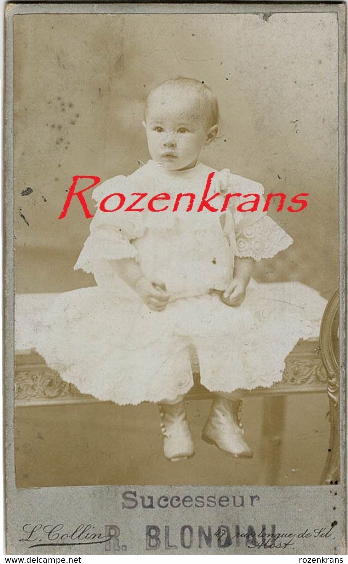 CDV Portrait Carte De Visite Ancienne Photo Old Photographe Fotograaf L. Collin Alost Aalst Blondiau Enfant Kind Child - Non Classificati