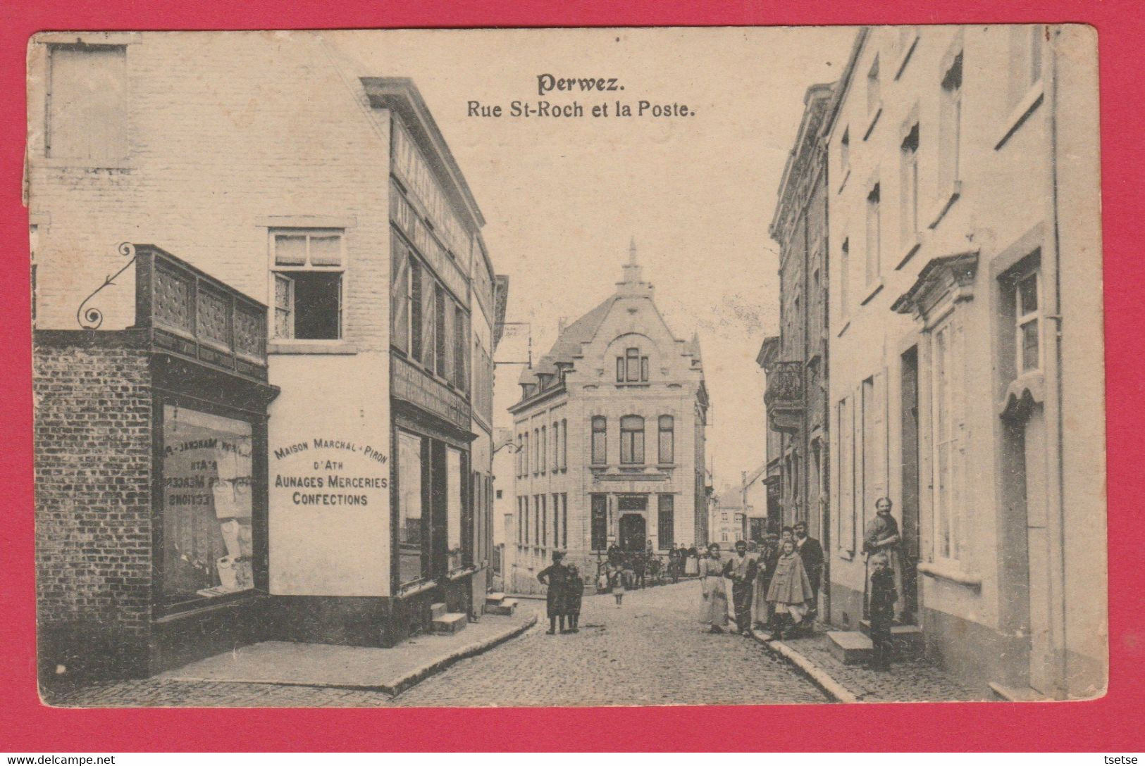 Perwez - Rue St-Roch Et La Poste ... Belle Animation -1922 ( Voir Verso ) - Perwez