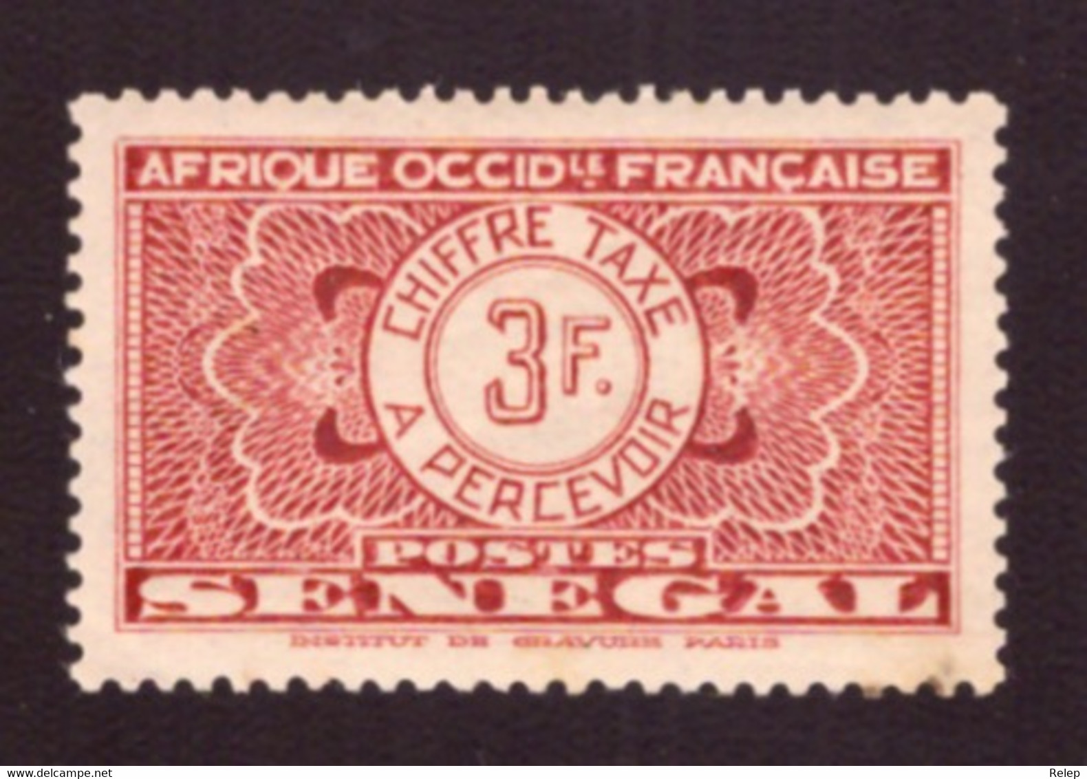 Senegal  1935  - YT N°T31  Timbre Taxe  3Fr  - MLH -  See Scan Please # Cote € 1.60 - Timbres-taxe