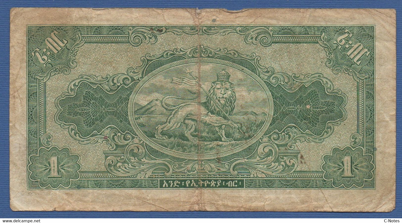 ETHIOPIA - P.12c – 1 Ethiopian Dollar ND (1945) Circulated Serie FK 062762 - Ethiopië