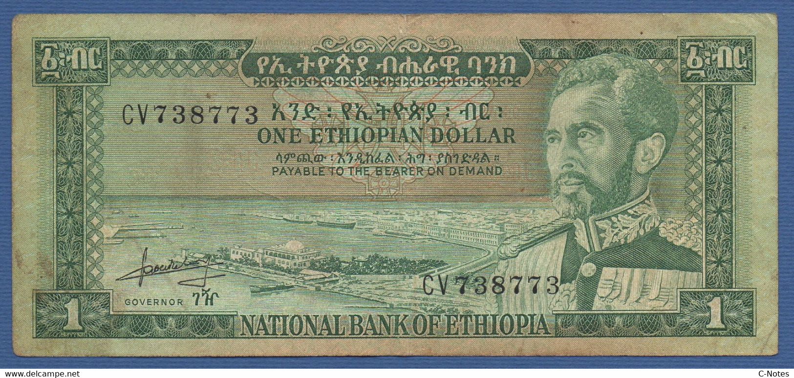 ETHIOPIA - P.25a – 1 Ethiopian Dollar ND (1966) Circulated Serie CV 738773 - Ethiopie